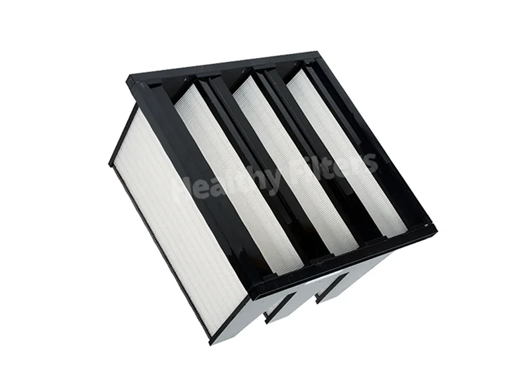 Customized HEPA Air Filter H13 H14 99.99% V Bank Type Glassfiber Media Replacement Filter