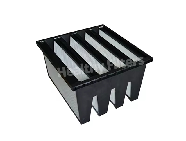 Customized HEPA Air Filter H13 H14 99.99% V Bank Type Glassfiber Media Replacement Filter