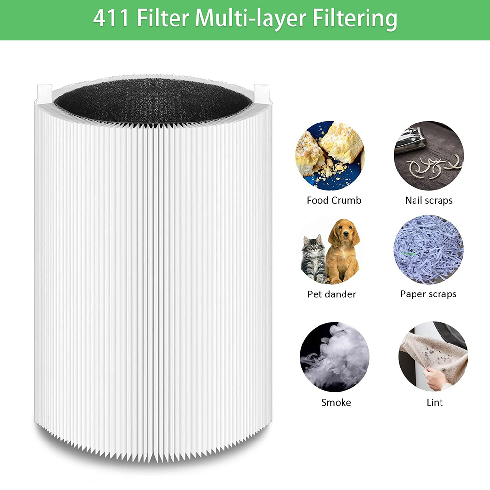 Replacement Filters for Blueair Blue Pure 411 411+ Auto Mini - Parts with Silent Activated Carbon, Fit for Cleaner Pet Filter