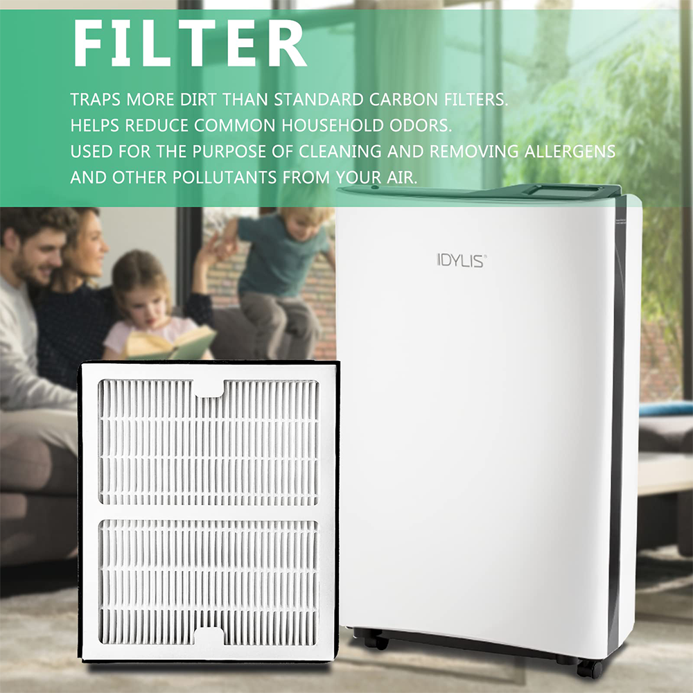 Replacement Filter A Compatible with Idylis Air Purifiers IAP-10-100 IAP-10-150 AC-2119 IAF-H-100A – Include 2 Filters & 2 Carbon Filters