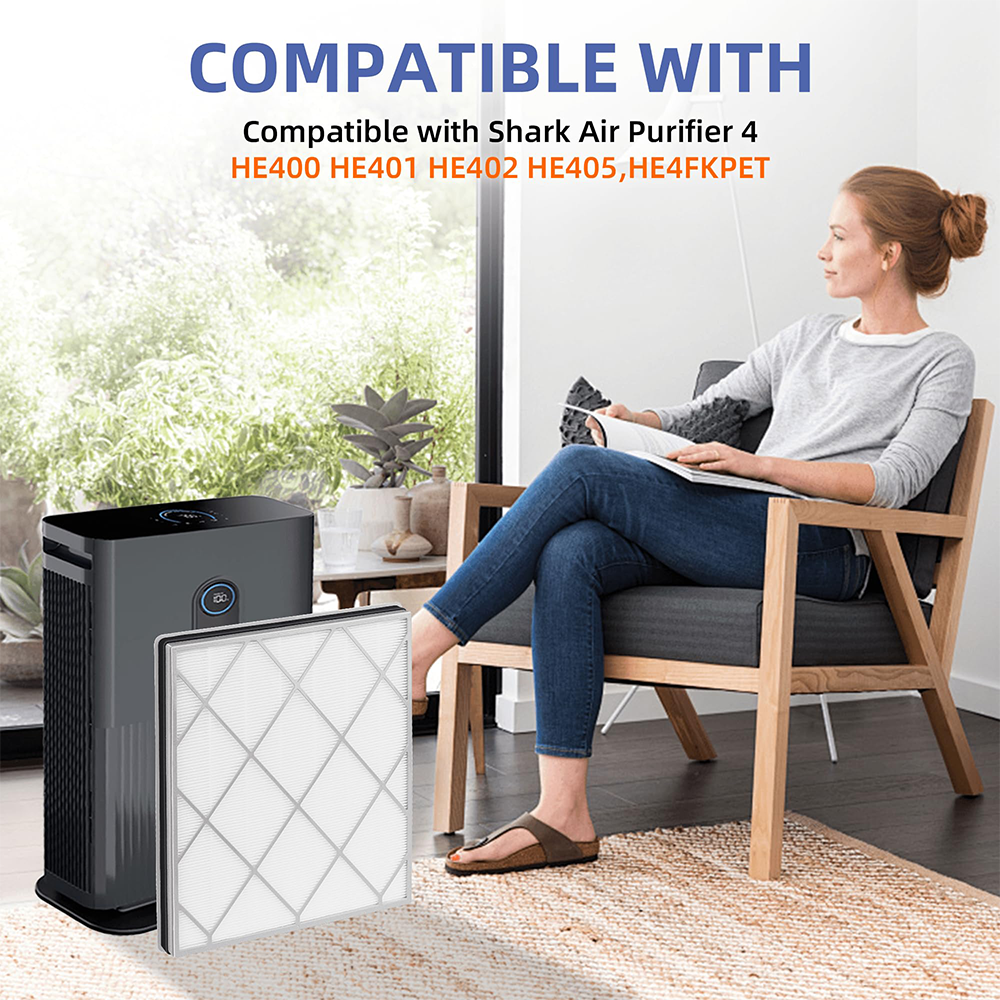 Replacement Filter for Shark Air Purifier 4,HE400 HE401 HE402 HE405,HE4FKPET,H13 True HEPA with Advanced Odor Lock Filter