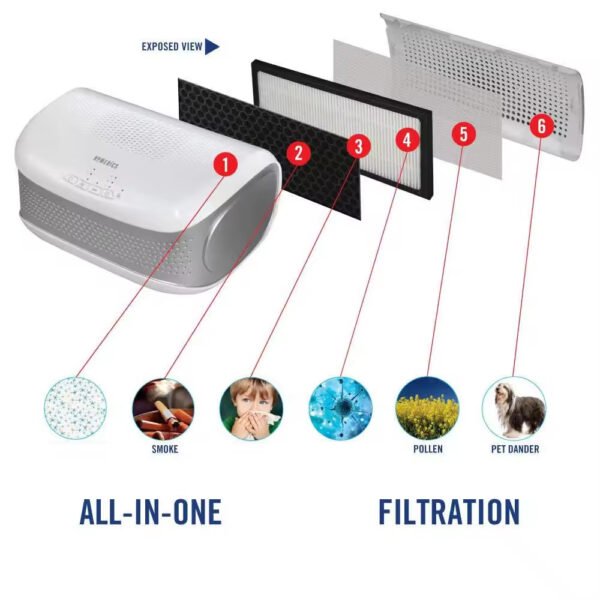 Replacement Filter Compatible with FTotalClean Desktop Air Purifier AP-DT10BK and AP-DT10WT,3-in-1 Ture HEPA Filter and Activated Carbon Filter