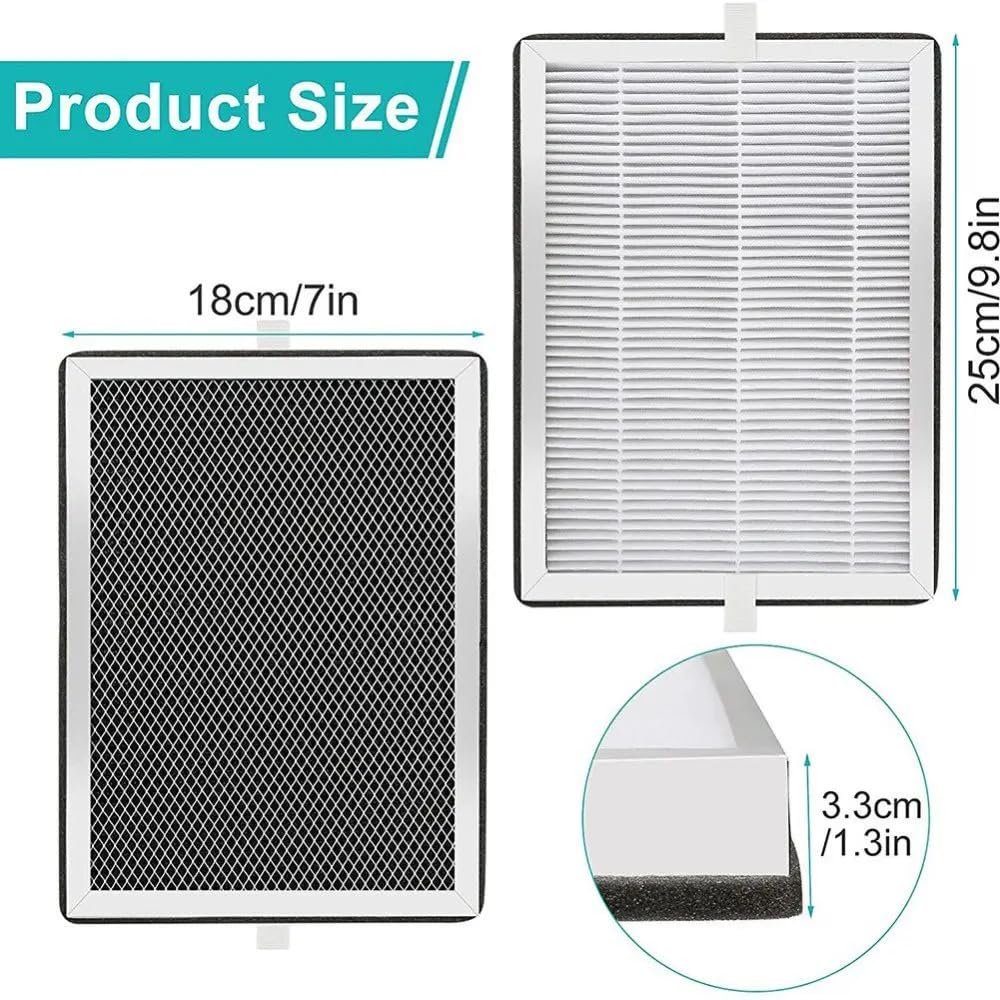 Replacement Parts 3 in 1 H13 True HEPA Filter and Activated Carbon Compatible with Medify MA-25 Air Purifier